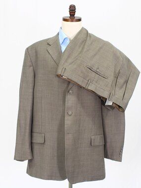 Lineage 54R 50x30 Beige Full Suit 3-Button Check R903